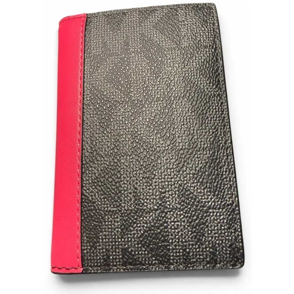 Michael Kors Jet Set Folding Card Case Wallet, Dragon Fruit Pink, MK Logo, NWT